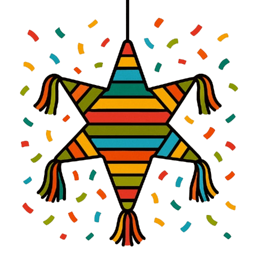 Colorful burro piñata in Mexican fiesta style