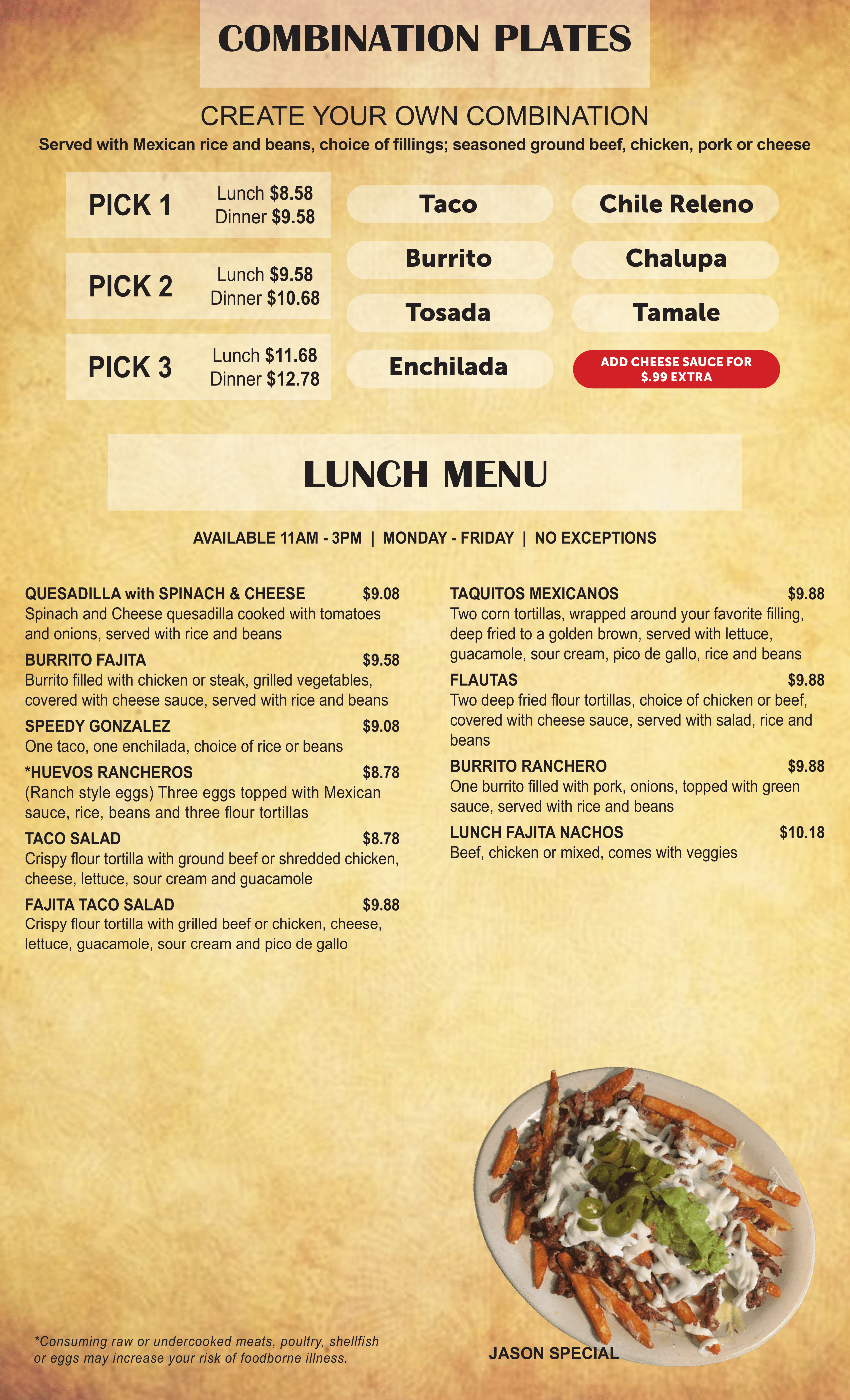 Lunch, Combos & Kids Menu 1